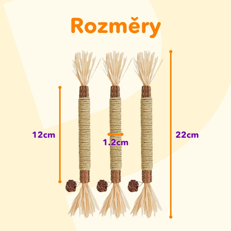 2+1 ZADARMO Dentálna hračka - hryzacie tyčinky s catnipom (3x 3 kusy)