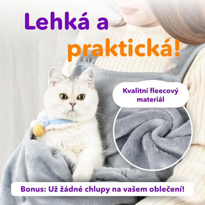 Zamatová prenášacia zástera pre mačky
