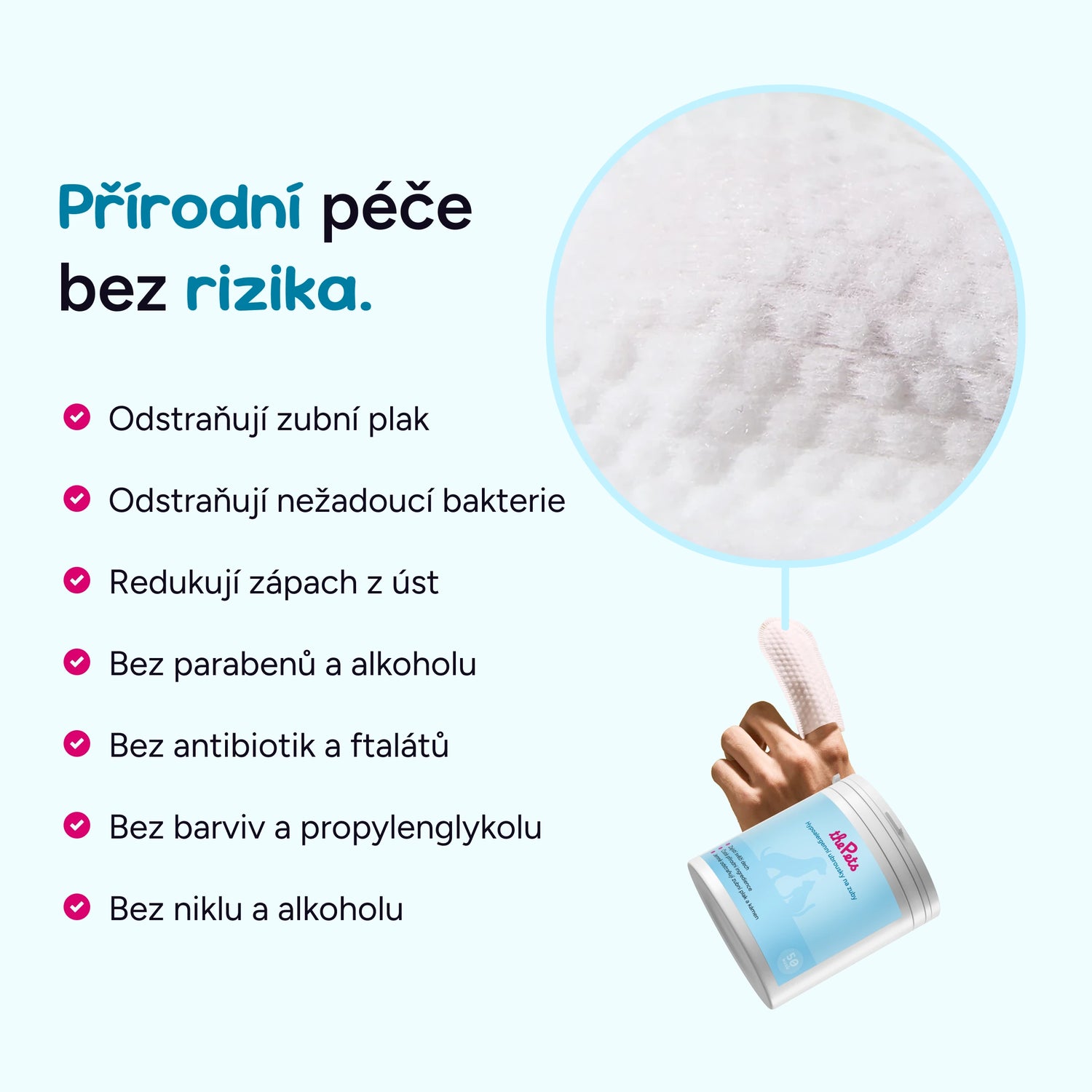 Obrúsky na čistenie zubov pre psov a mačky (60 kusov)